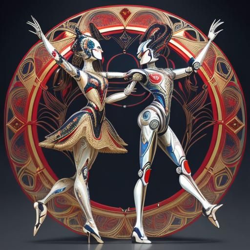 Art Deco Robots Perform Swan Lake