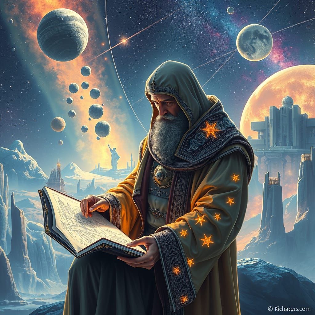 Celestial Architect Designing Utopian Cities in Space