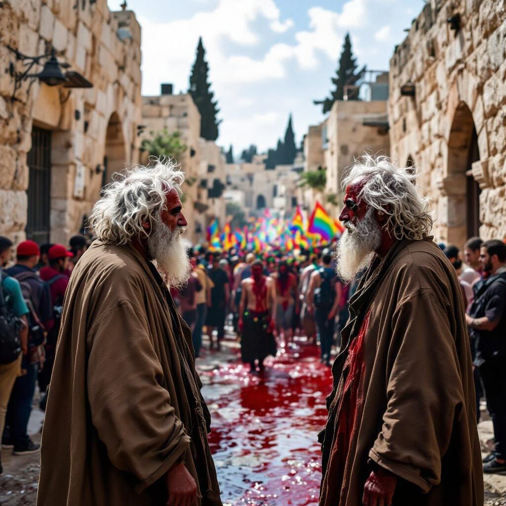 Disturbing Pride Parade Scene in Beksiński Style
