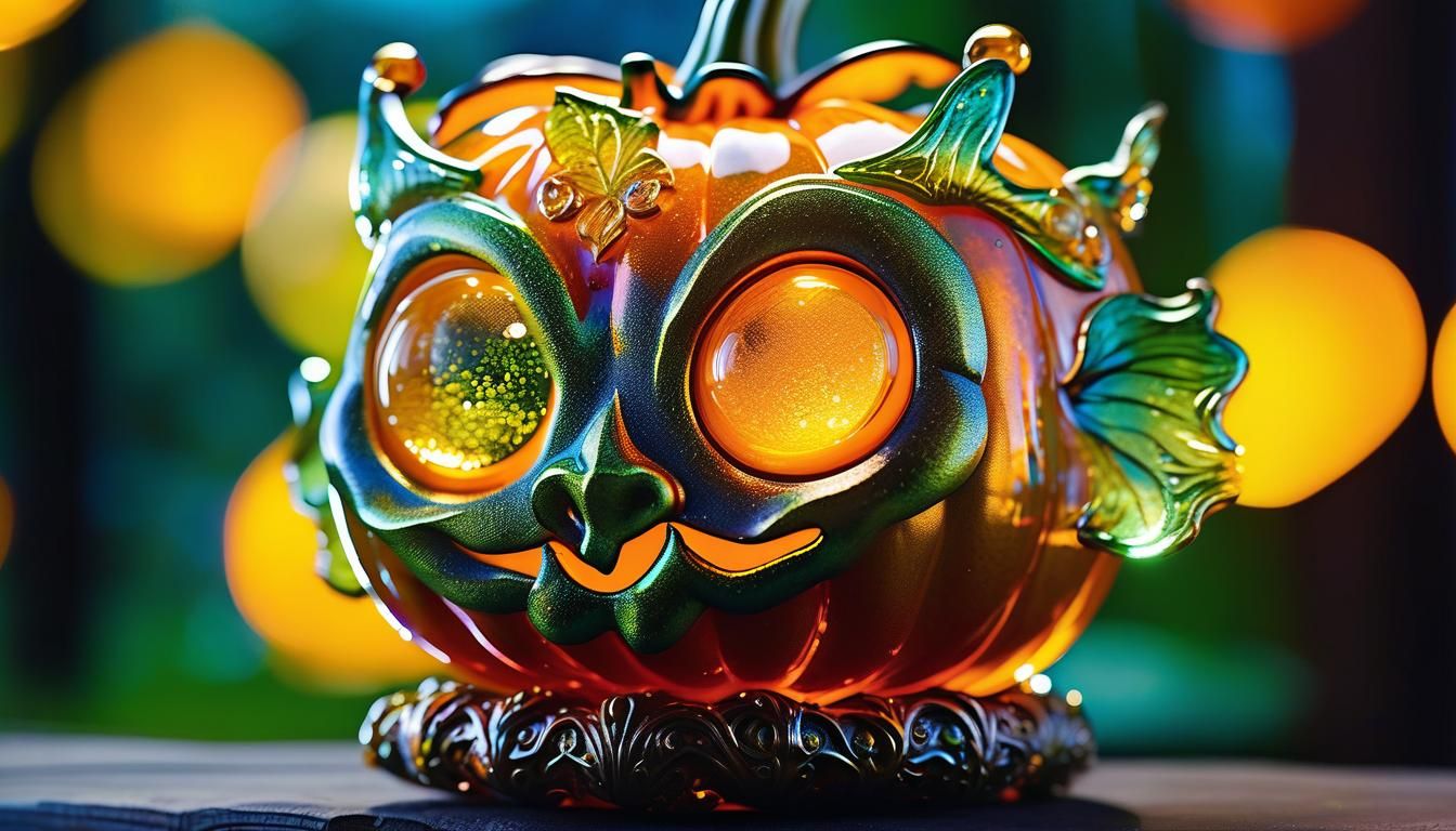 Glass Pumpkin Goblin in Dreamlike Surrealist Style