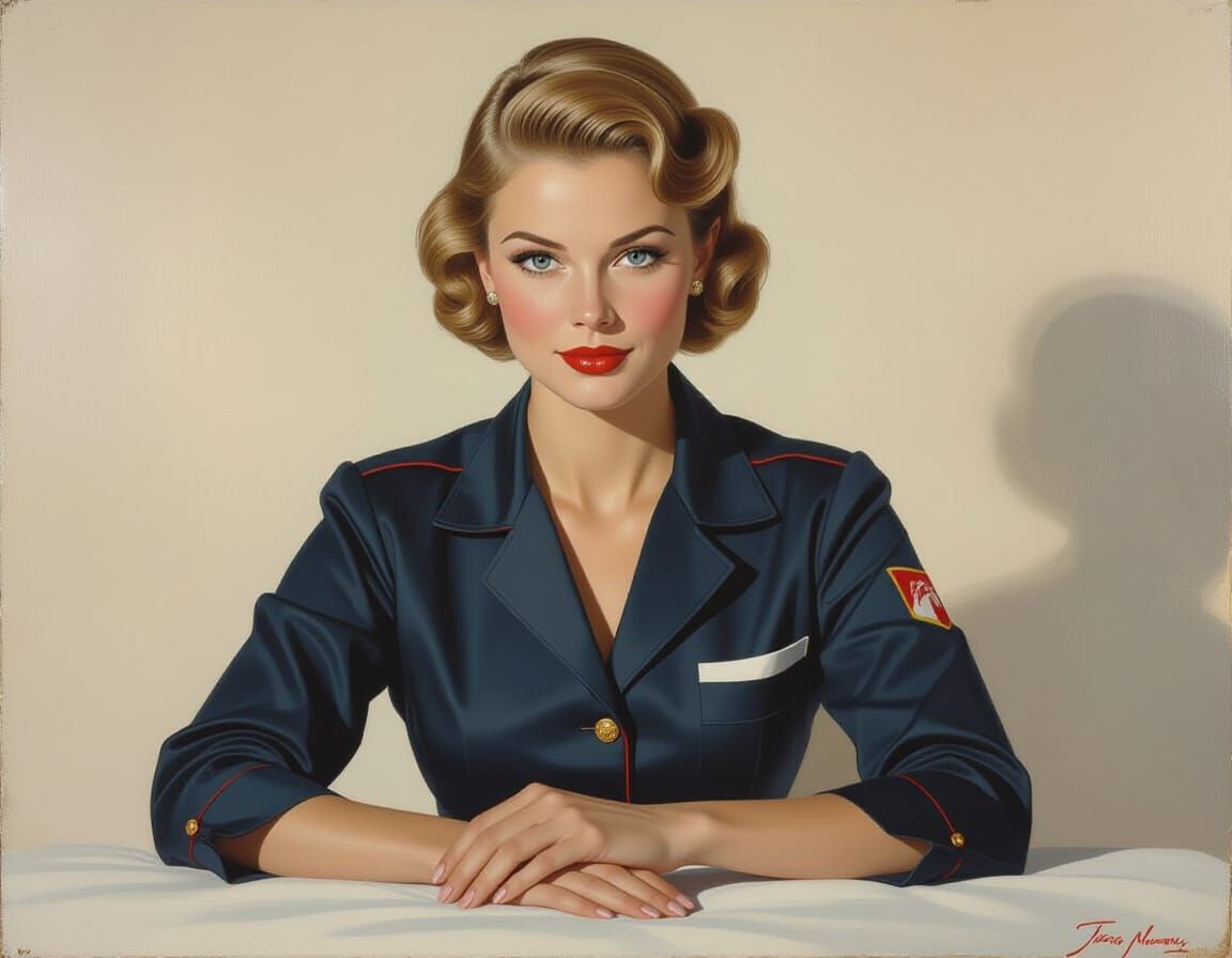 Masseuse Portrait in Classical Oil Painting Style