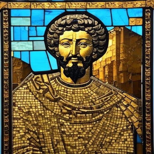 Stained Glass Mosaic of Marcus Aurelius