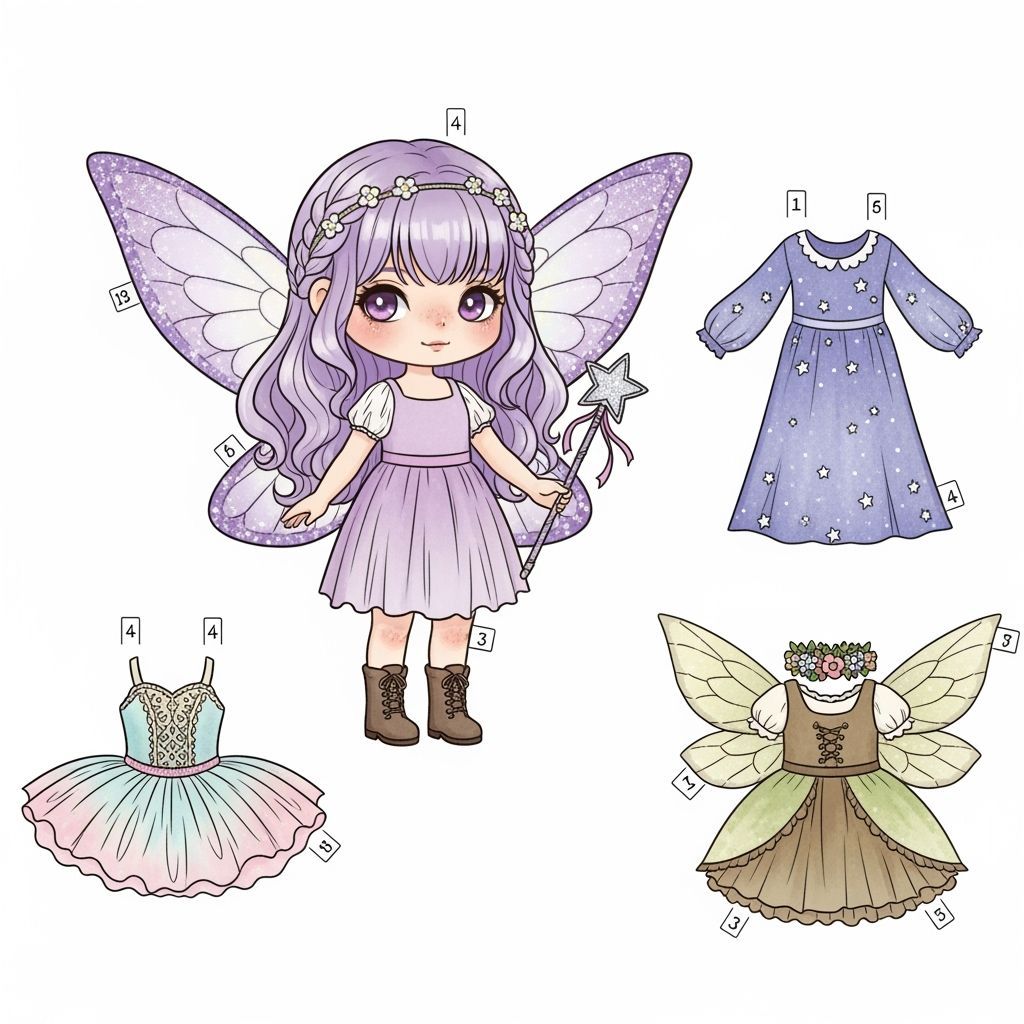 Printable Chibi Fairy Paper Doll Sheet