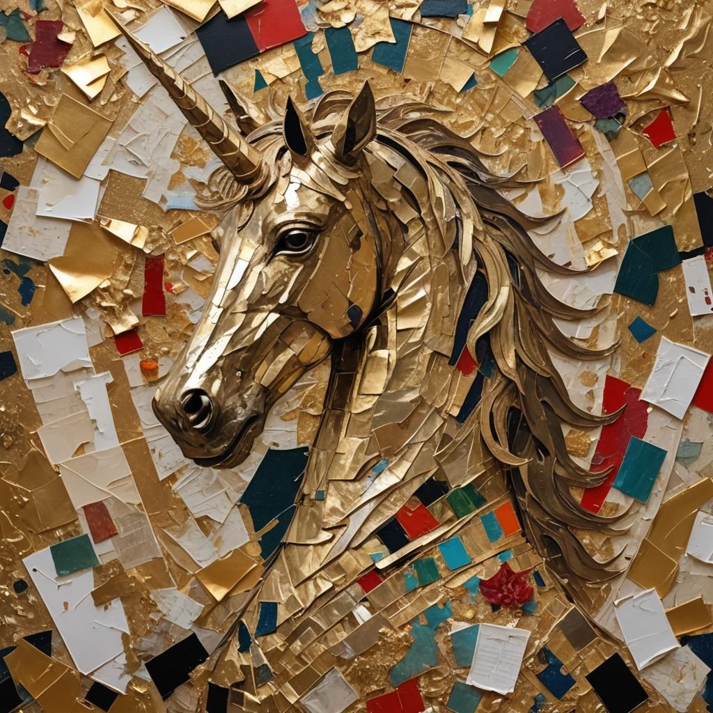 Golden Unicorn  altar piece by Egon Schiele Andy Warhol port...