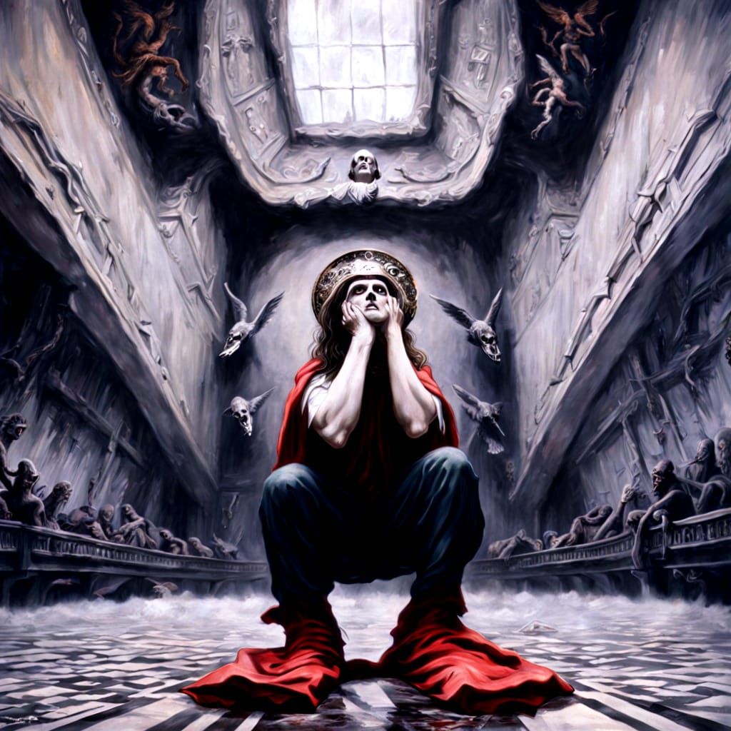 Macabre Angels in Horror Art Style