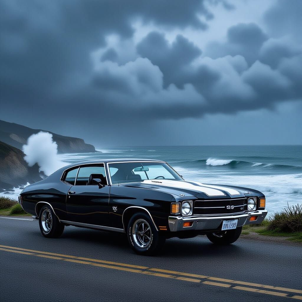 1972 Chevrolet Chevelle SS on Coastal Cliff