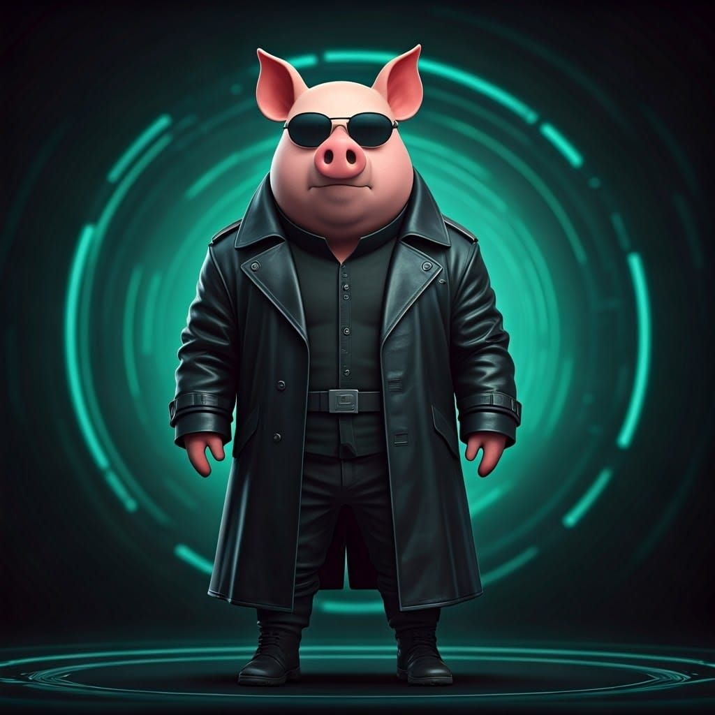Cyberpunk Pig in Neo Outfit