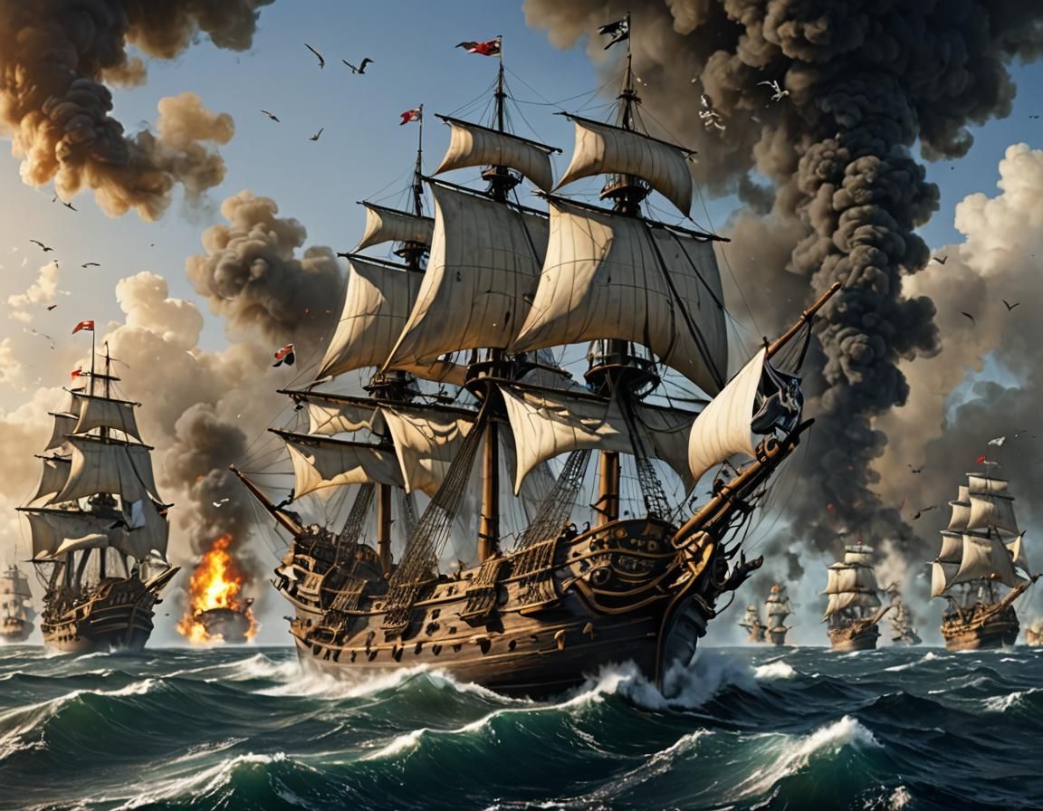 Galleon Manor Battle Against Pirate Frigate