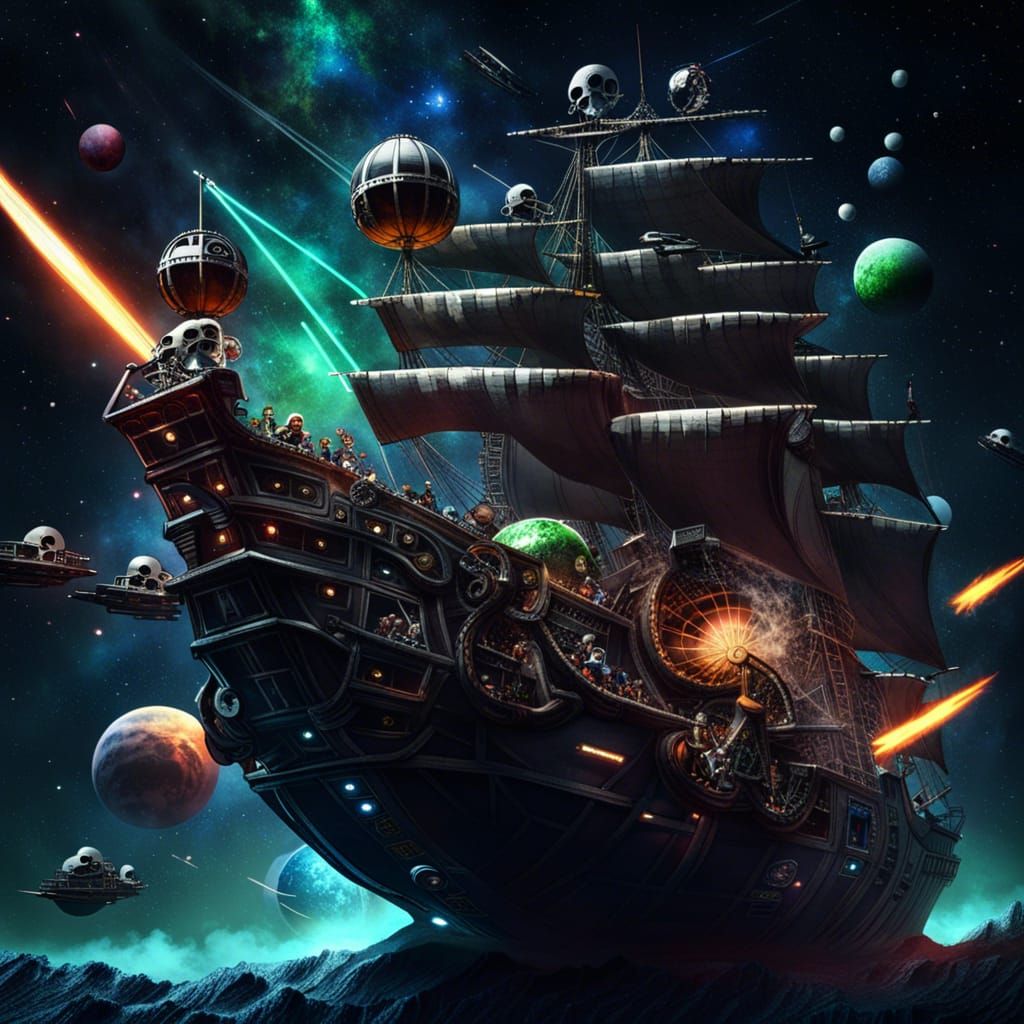 Space Pirates Attack Death Star in Sci-Fi Battle