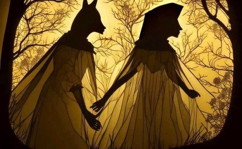 Fairytale Shadowbox: Red Riding Hood and the Wolf