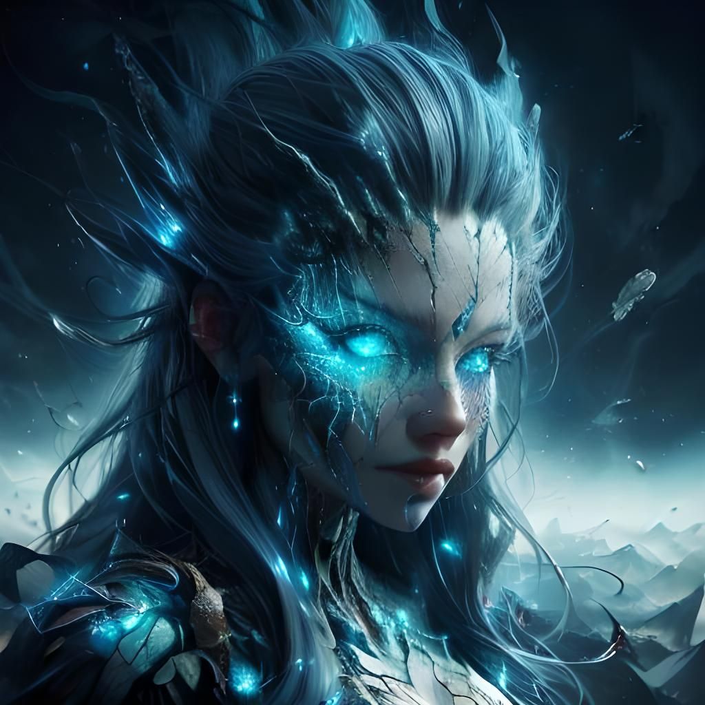 Surreal Landscape with Elastic Flora and Spaceship