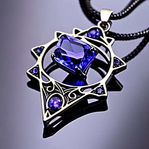 Ethereal Tanzanite crystal gothic necklace with Tanzanite crystal pendant& ethereal vibes& gothic vibes& dark fantasy vi...