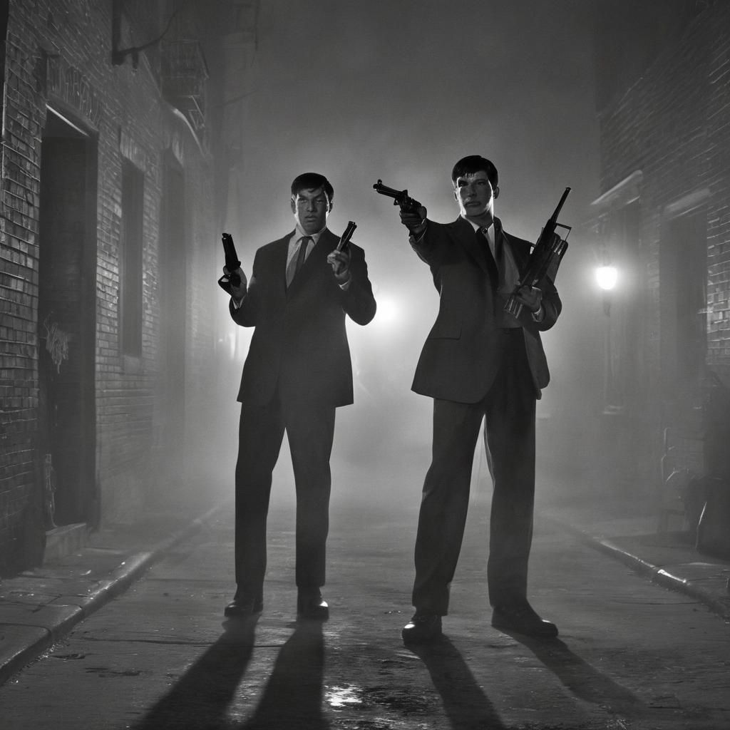 Mobster in Alleyway: Film Noir Style