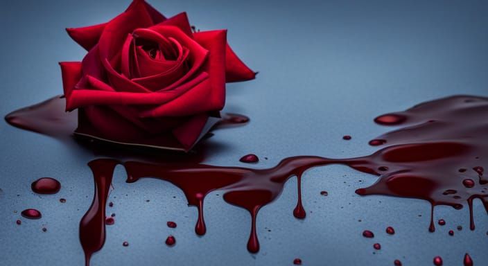 Blue Rose Dropping Blood: Mystery Theme