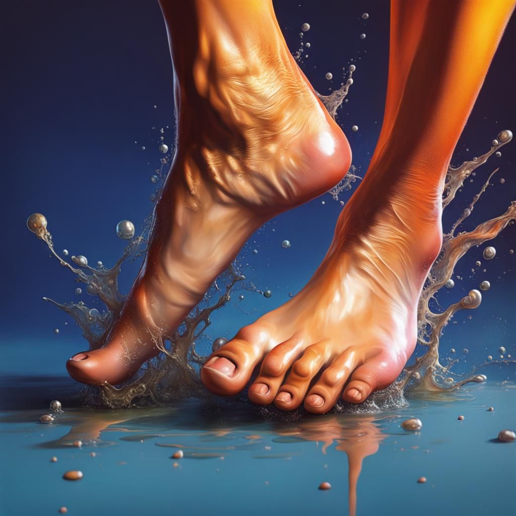 Hyperrealistic Feet in Splash Art Style
