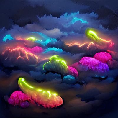 Neon Rain Clouds: A Vibrant Storm