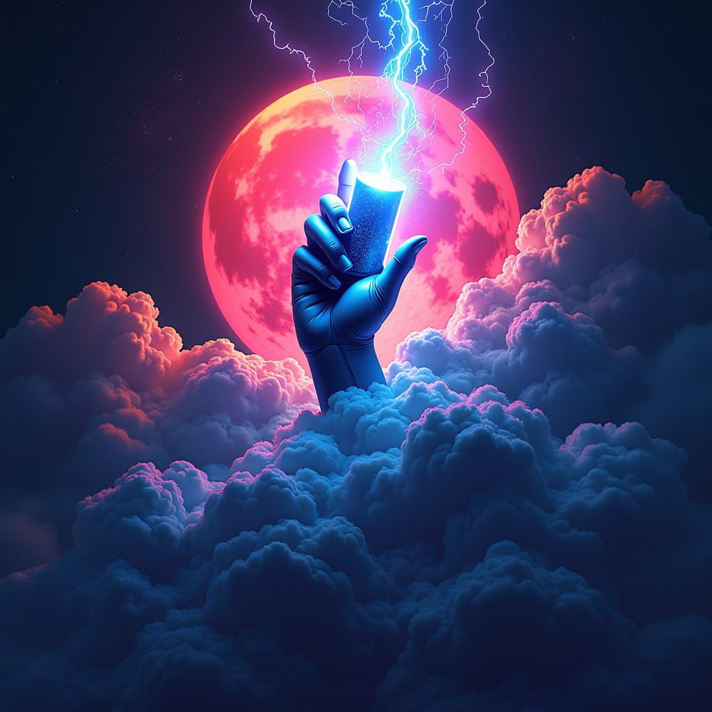 Lightning God Logo Concept in Detailed Matte Painting