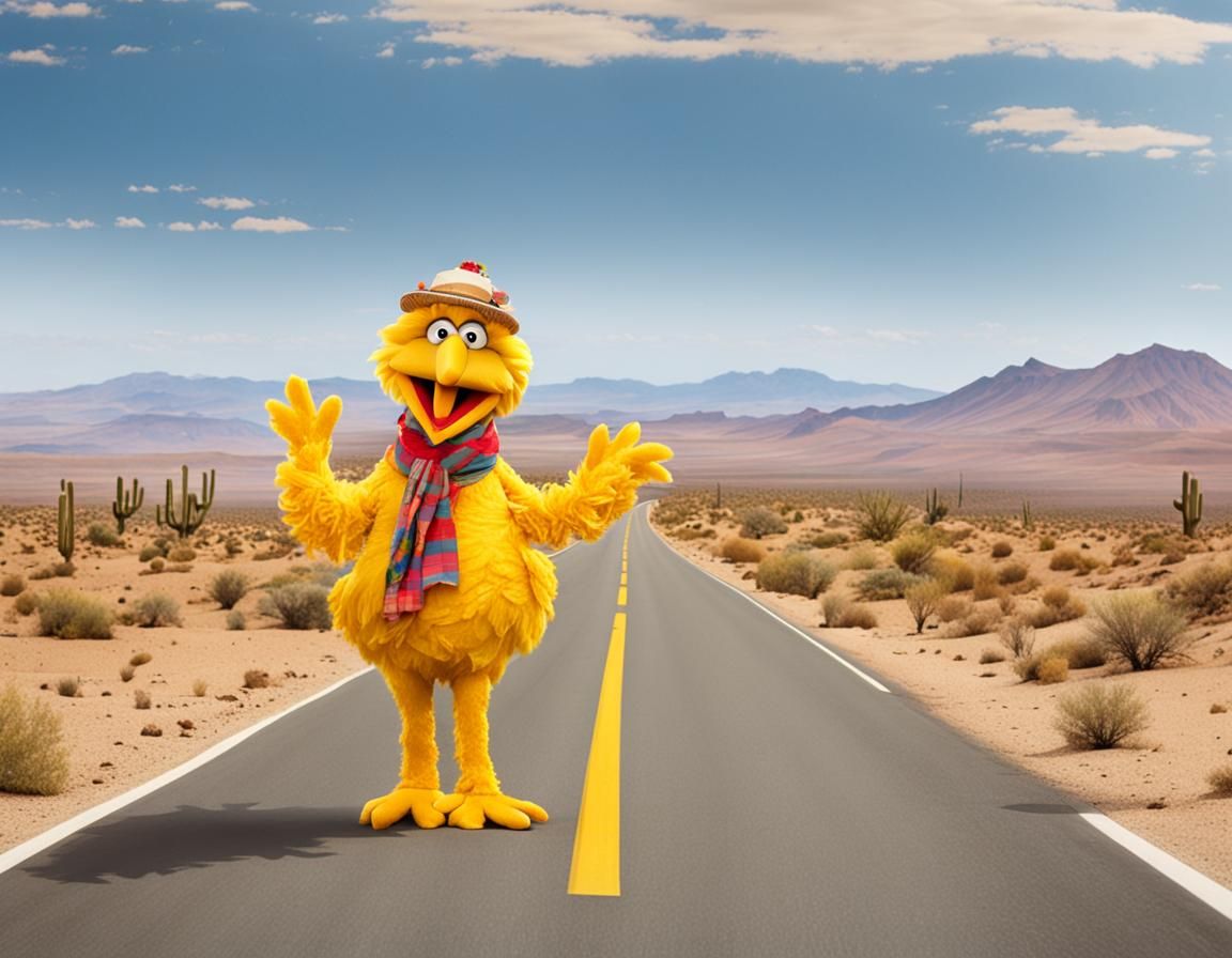 Hitchhiking Big Bird