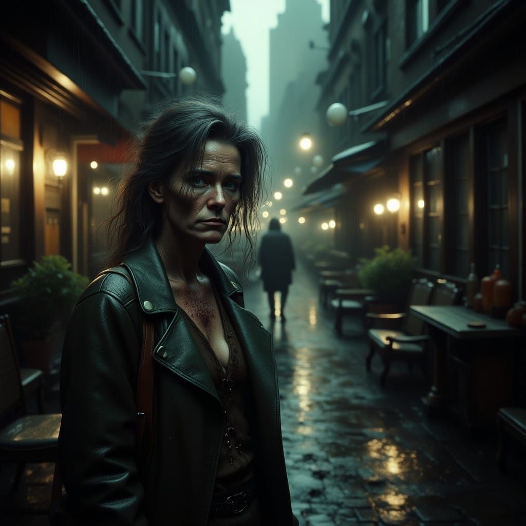 Gritty Film Noir Alleyway Figure