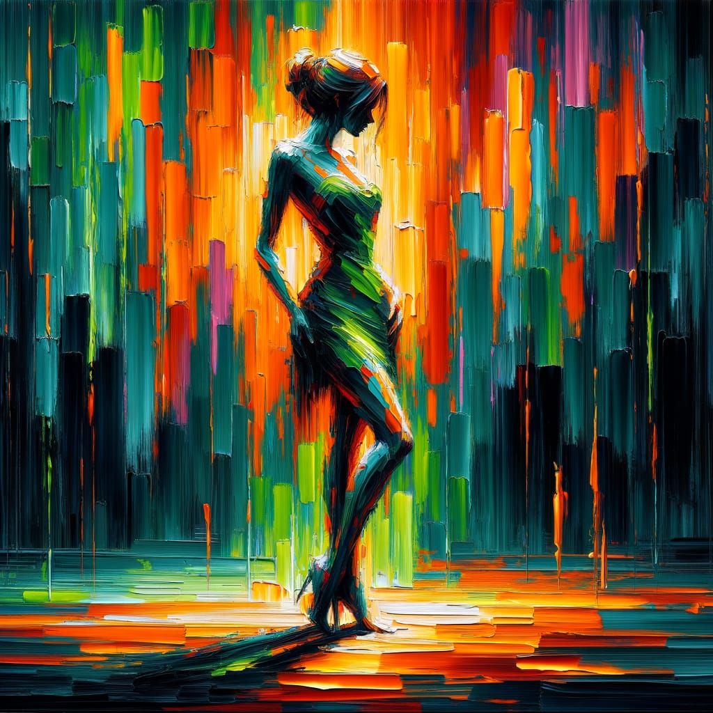 Romantic Portrait in Impressionist Style with Gouache