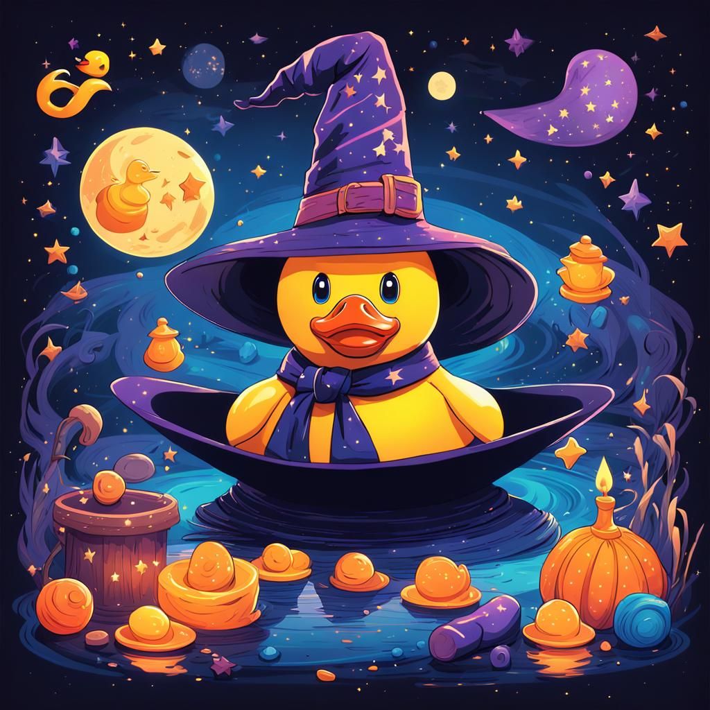 Manga Rubber Duck in Witch Hat
