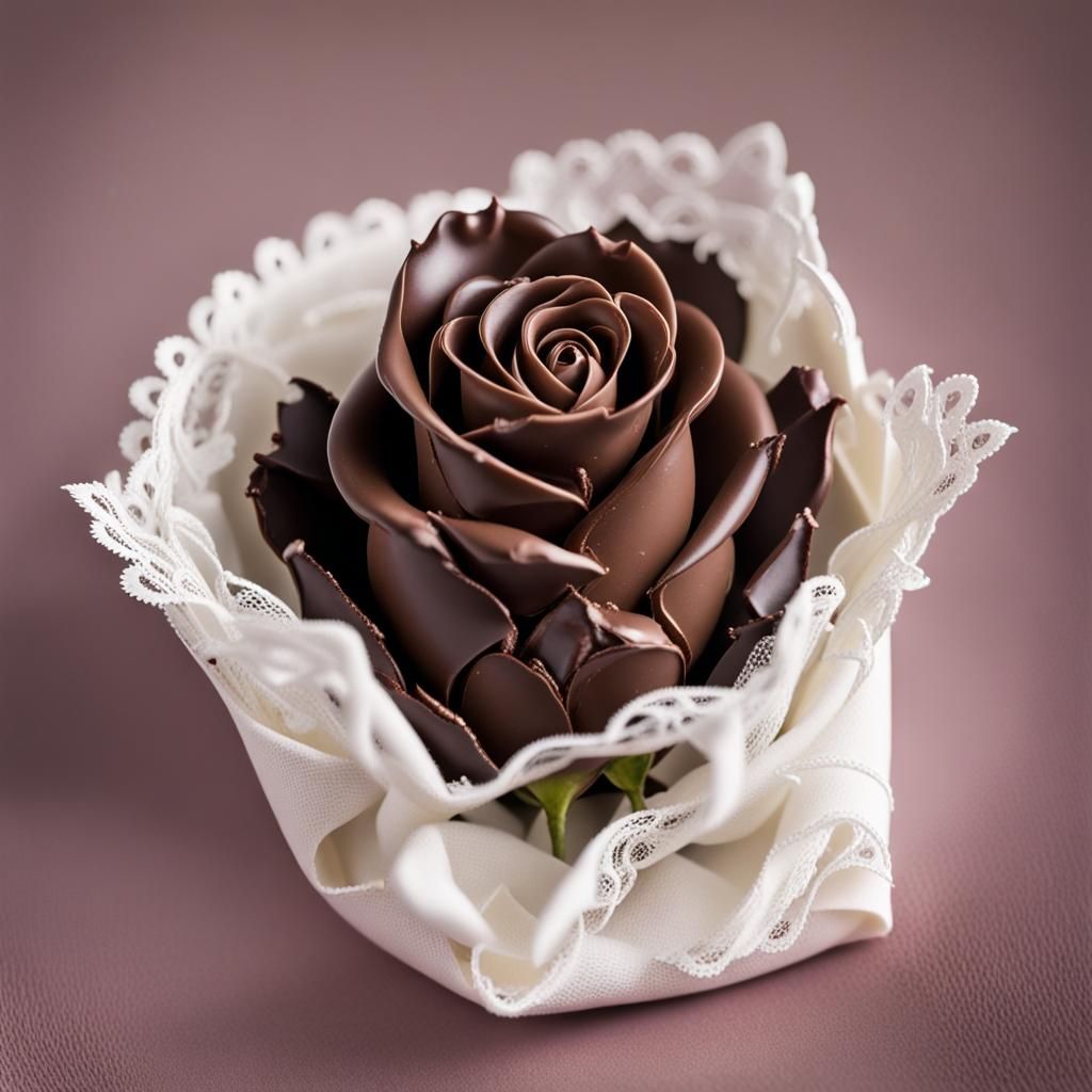 Chocolate Rosebuds in White Chocolate Nest