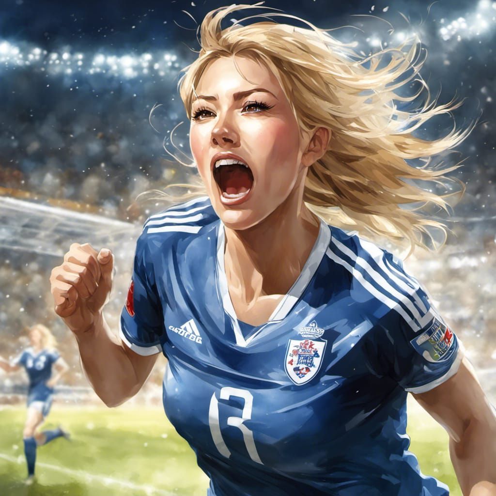 Celebrating Footballer: Watercolor Portrait Concept Art