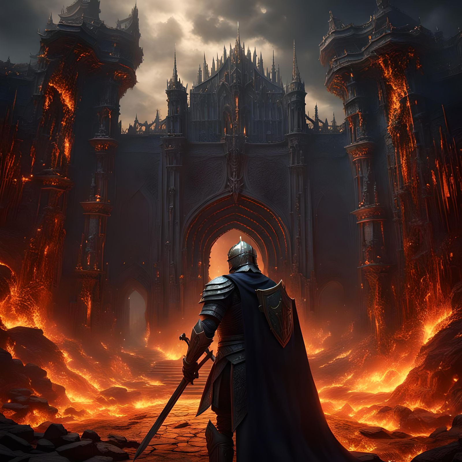 Knight at the Gates of Hell: Fantasy Concept Art