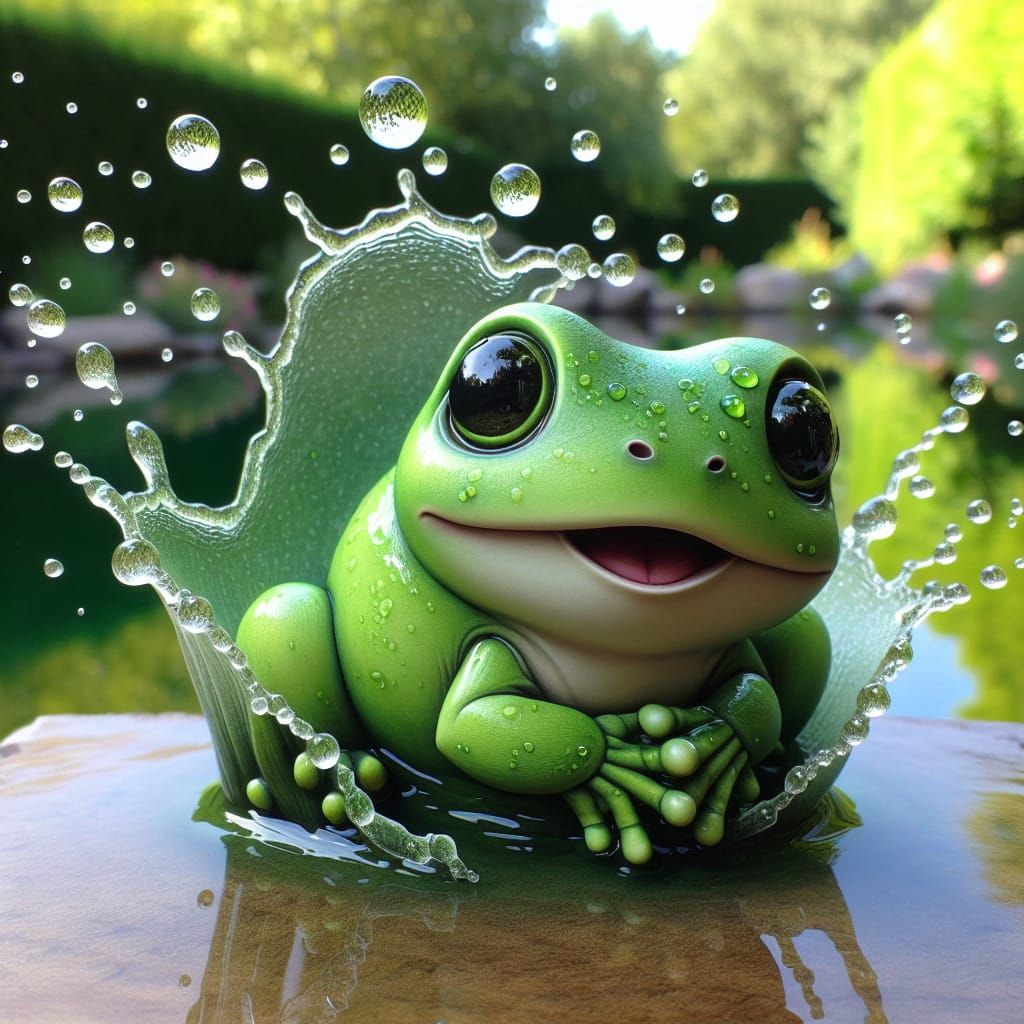 Frog's Splash: An Onomatopoeic Leap of Joy