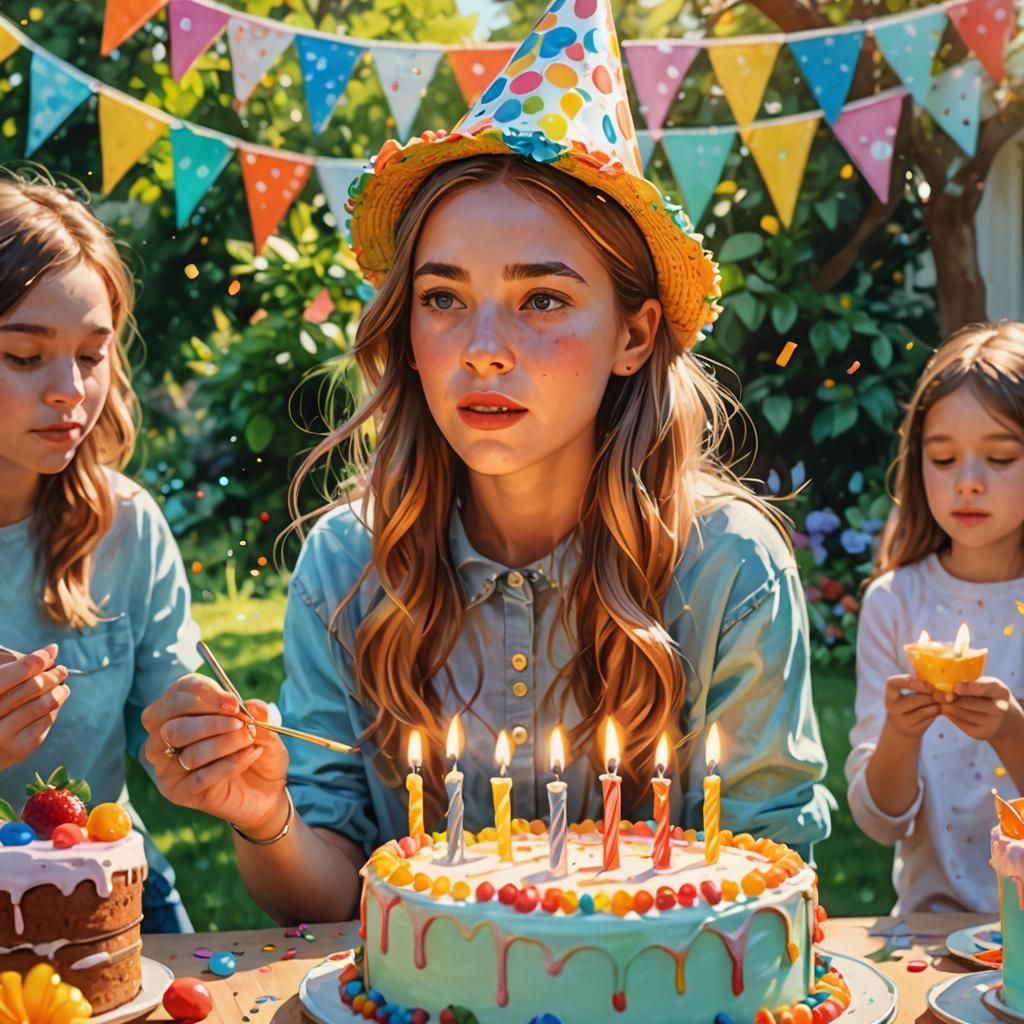 Whimsical Birthday Celebration in a Vibrant Garden