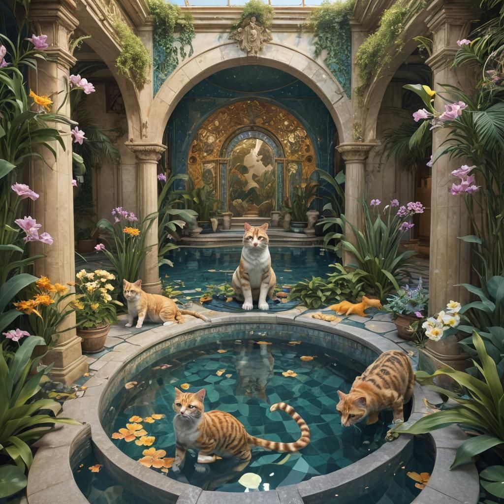 Xanthos Cats in Art Nouveau Fractal Spa