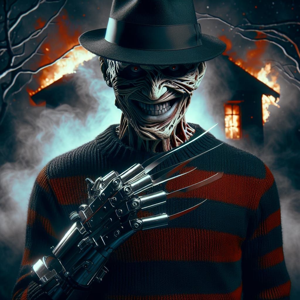 Create a chilling image of Freddy Krueger
