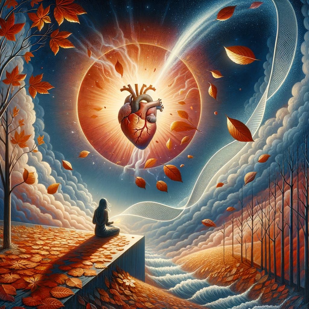 A Soul's Ascent Amidst Fallen Leaves