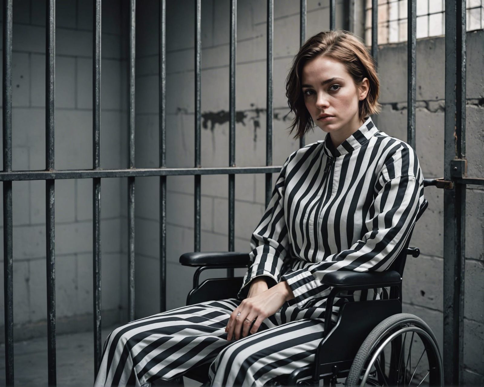 Hopeless Prisoner in Wheelchair: Fine Art Portrait