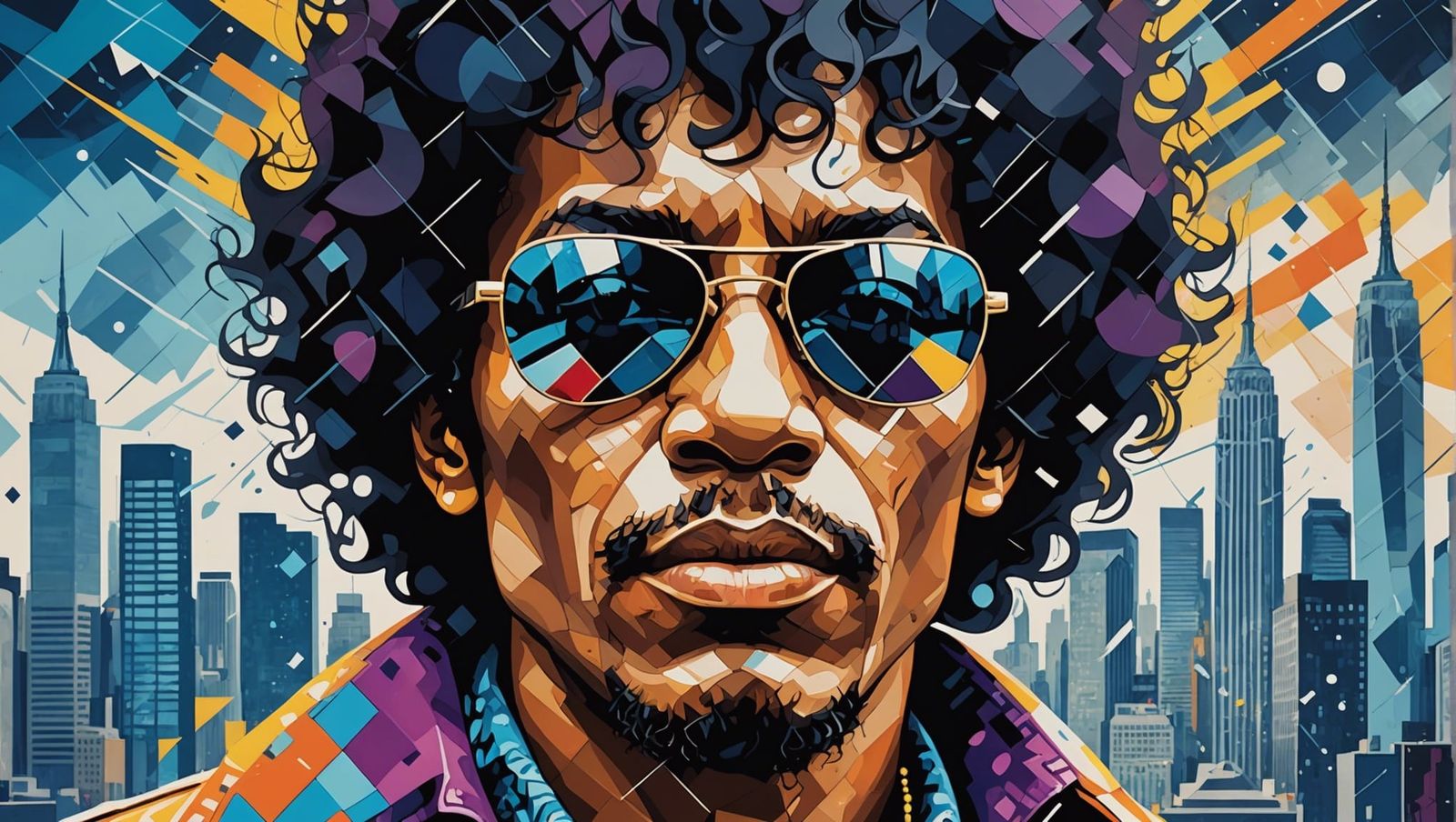 Jimi Hendrix Pop Art Portrait in New York City