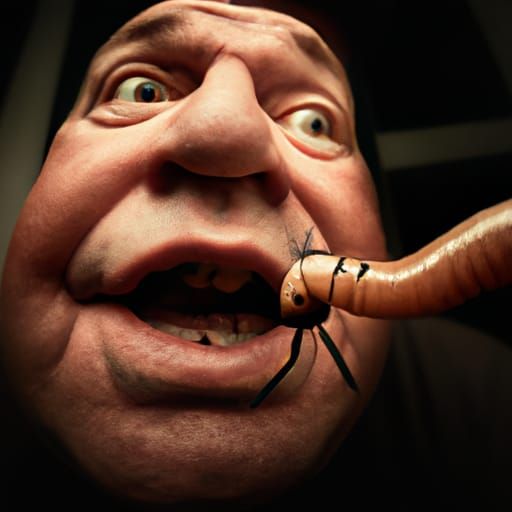 Giant Worm Eats Spider-Man Portrait