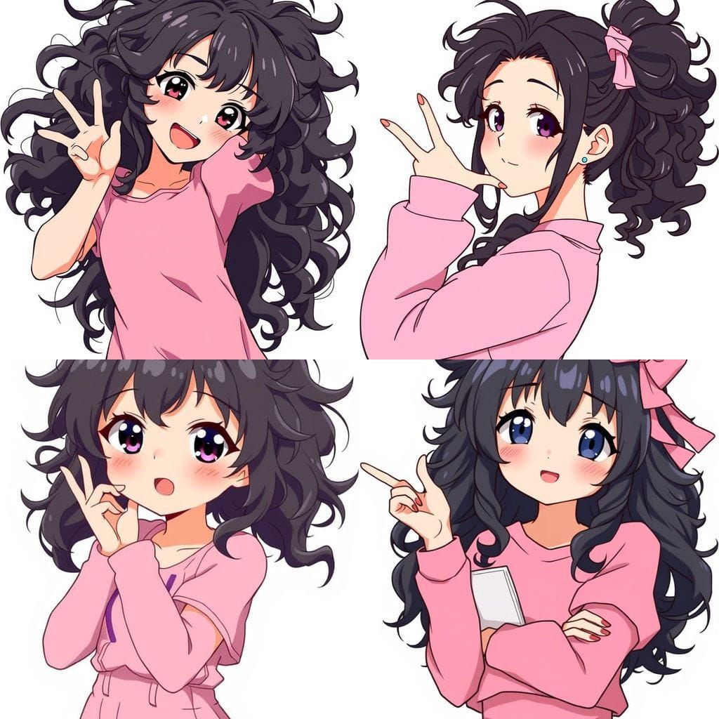 Anime Girl in 2000s Manga Style with Cheerful Theme