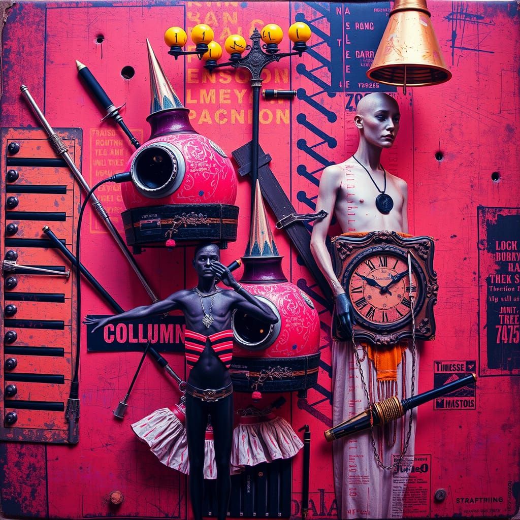 Hallucinatory Vintage Scene in Ultraviolet