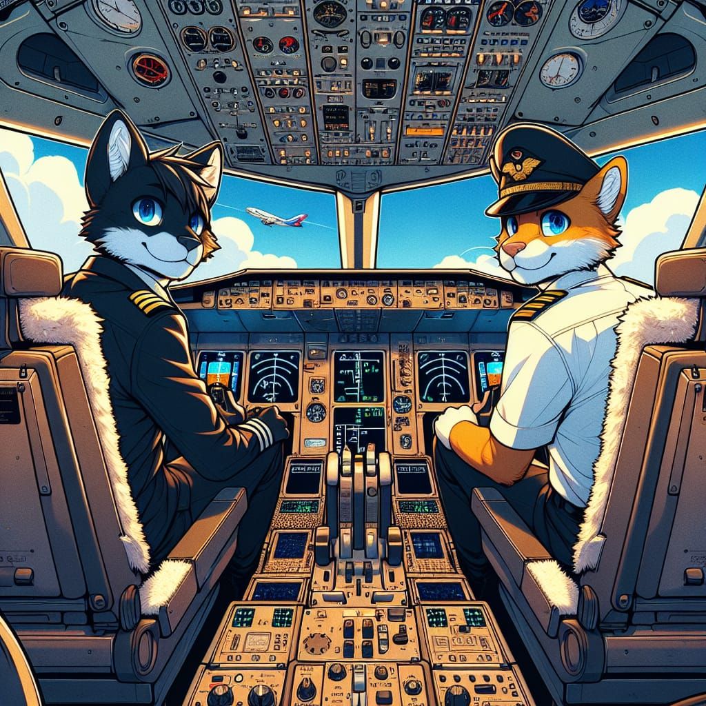 Cat Aircraft Pilot and Copilot