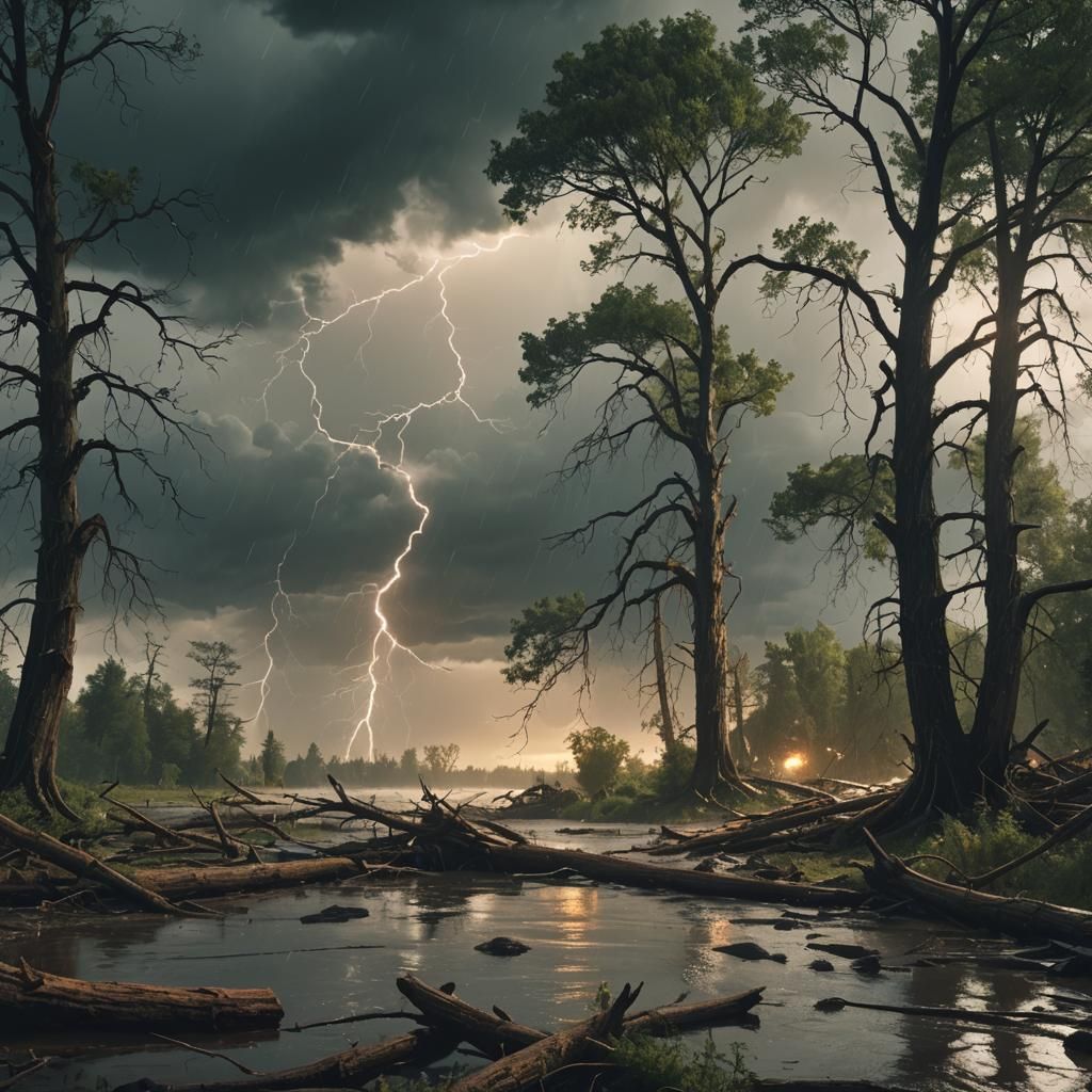 Epic Storm Landscape in Digital Matte Painting
