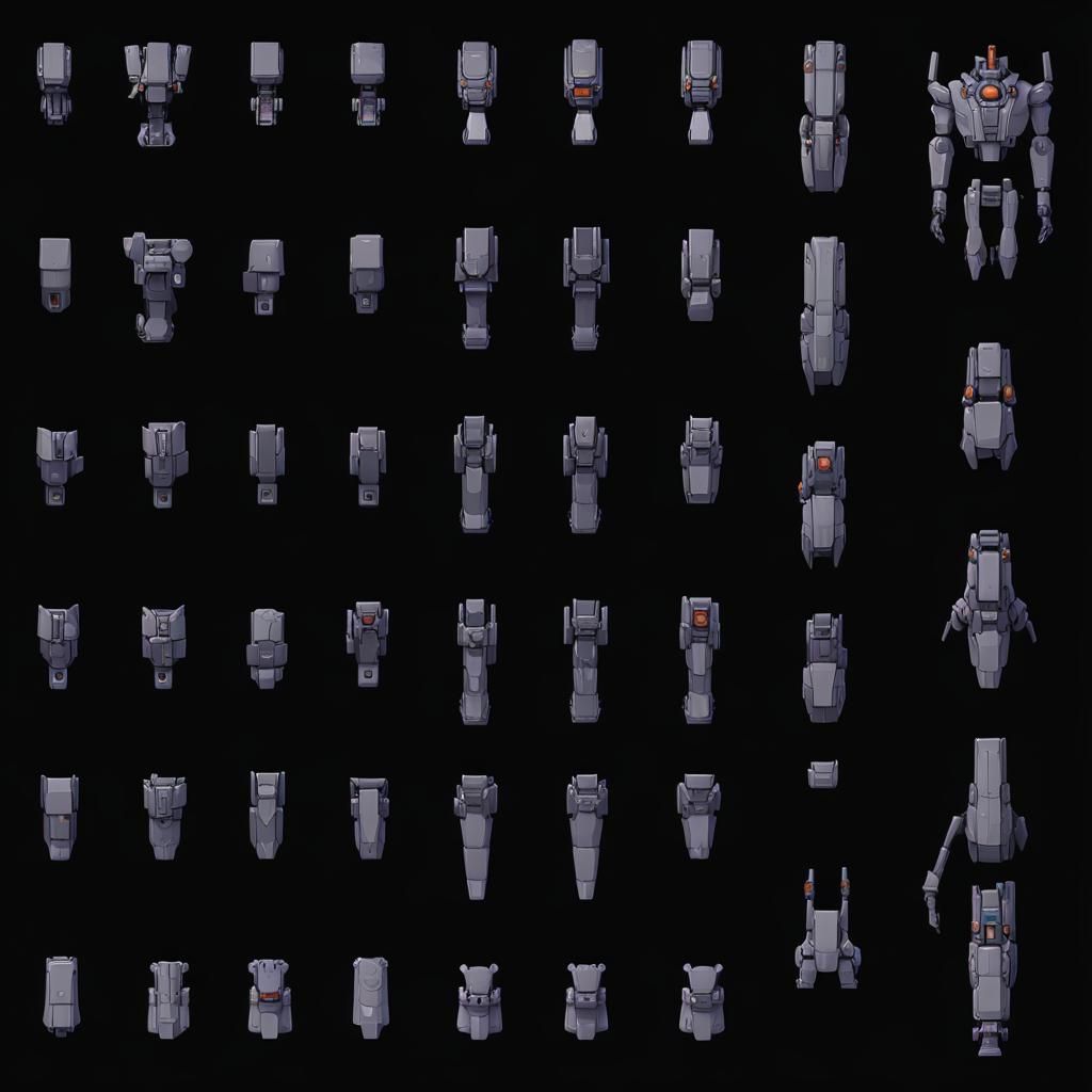 Sci-Fi Robot Legs Game Asset Sheet
