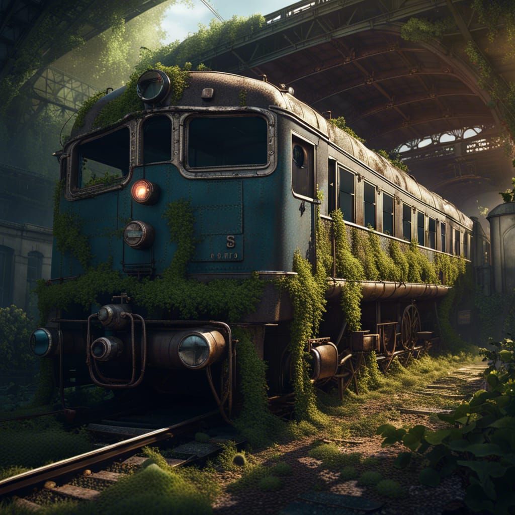 Abandoned Train Depot: Fantastical Matte Painting