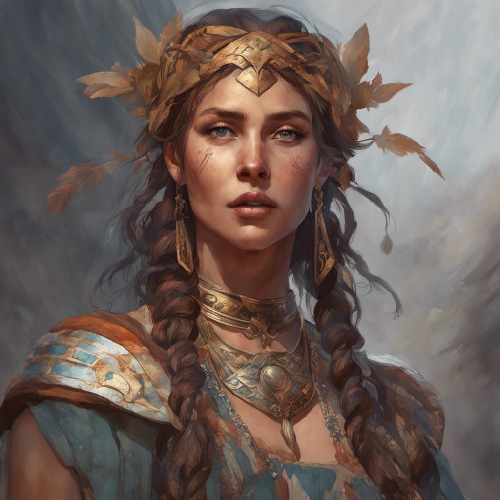 Detailed Portrait of Ancient Pictish Women