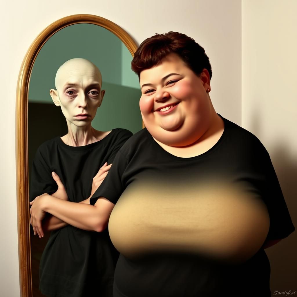 Distorted Reflection in Dreamlike Surrealist Art