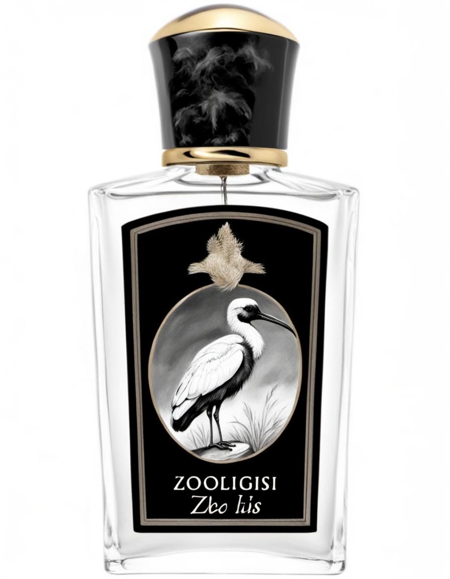 Detailed Charcoal Drawing: Zoologist Sacred Ibis Bottle