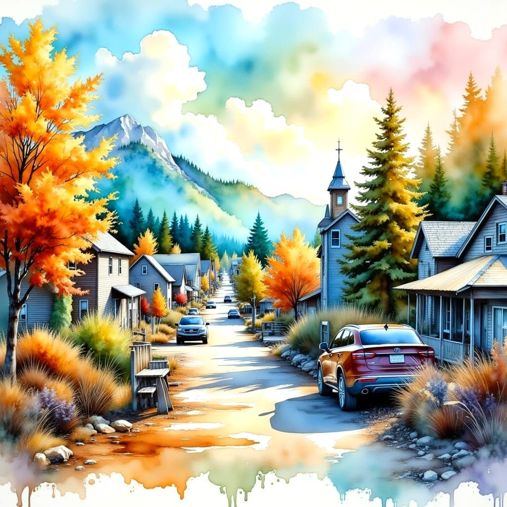 Acadia National Park in Whimsical Watercolor