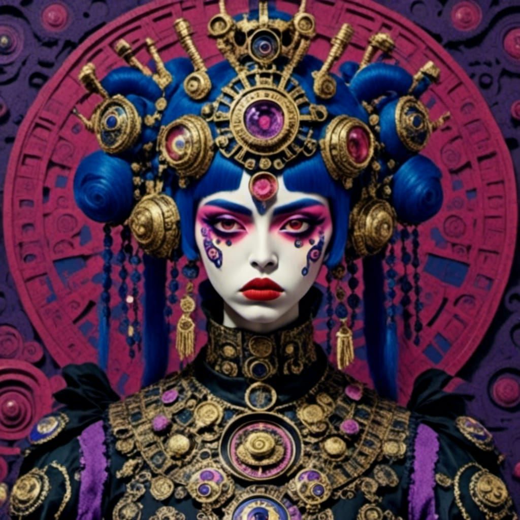 Monkey Queen in Neo-Tokyo Neon Cityscape