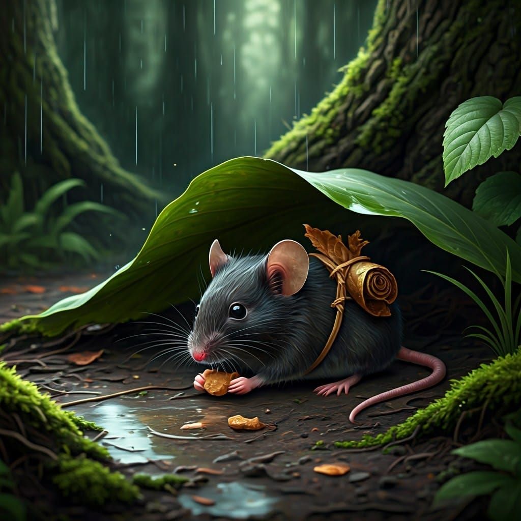 Whimsical Forest Scene in Vibrant Colors