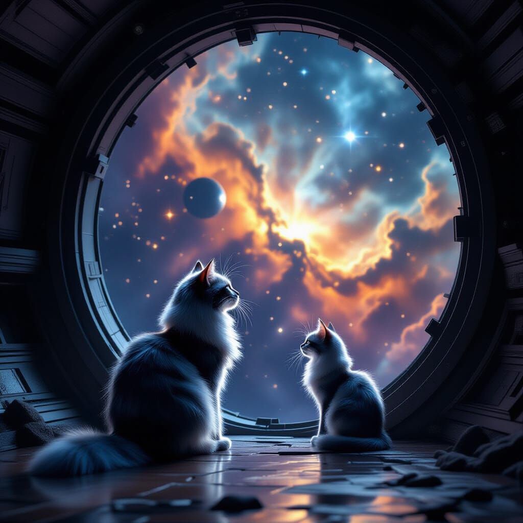 Spectral Cat in Nebula Observes Cosmos