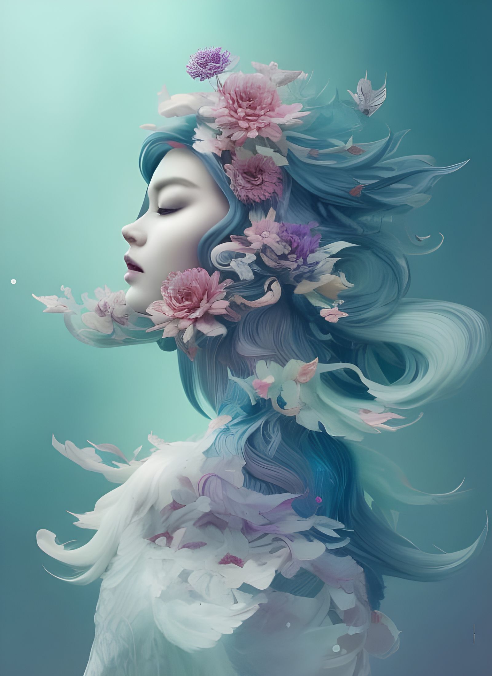 Knight Flower in Hyperrealistic Digital Rendering